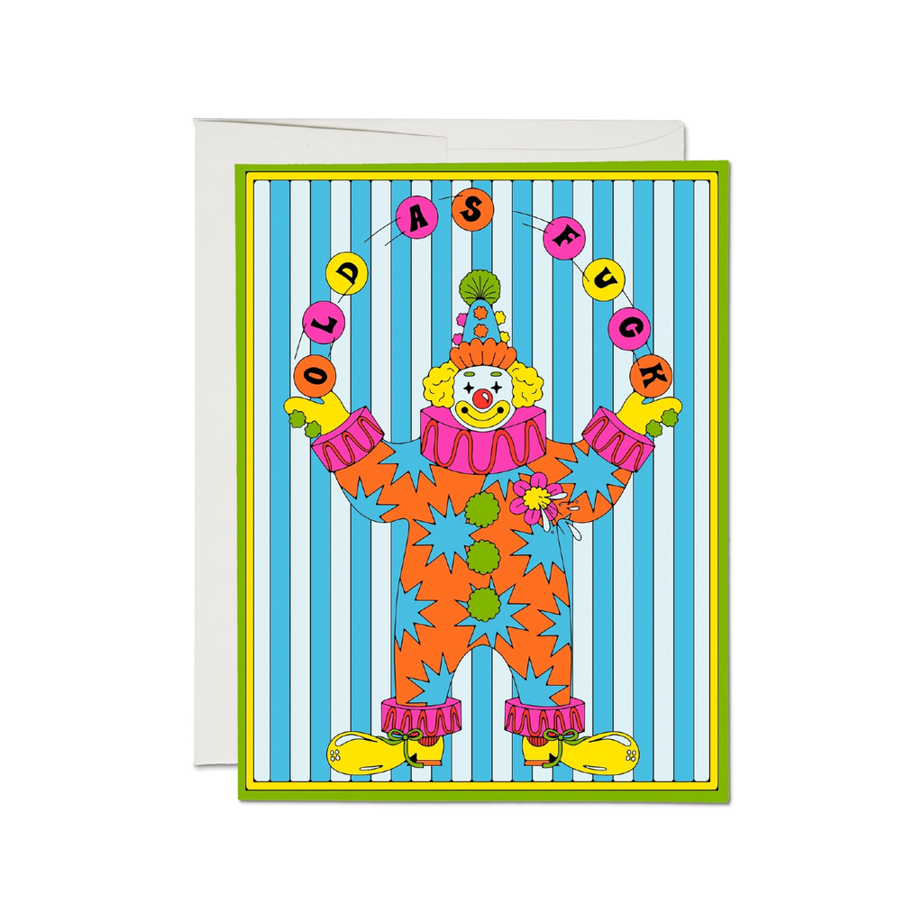 Old Clown Birthday Card Red Cap Cards Cards - Birthday