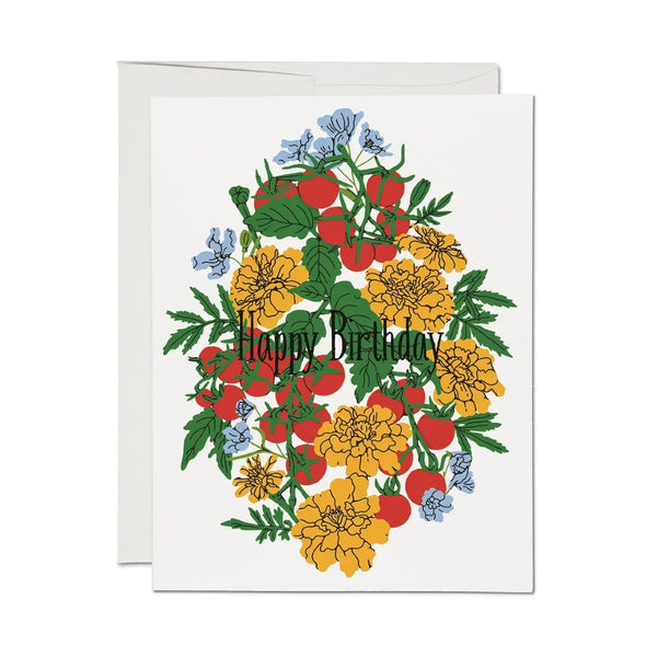 Tomato Blossoms Birthday Card Red Cap Cards Cards - Birthday