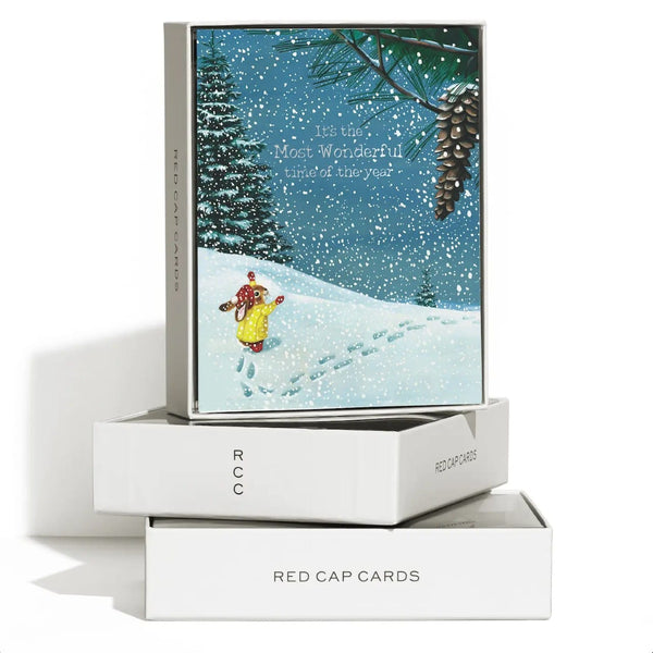 Winter Wonderland Holiday Card - Boxed Set Of 8 Red Cap Cards Cards - Boxed Cards - Holiday - Happy Holidays