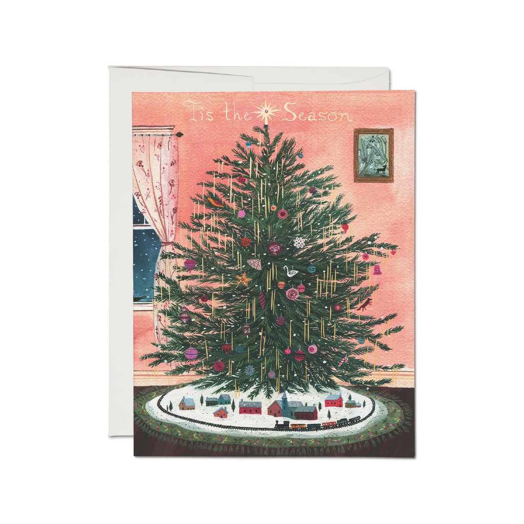 Tinsel Tree Christmas Card Red Cap Cards Cards - Holiday - Christmas