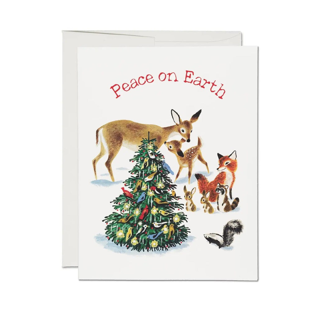 Peaceful Critters Holiday Card Red Cap Cards Cards - Holiday - Happy Holidays