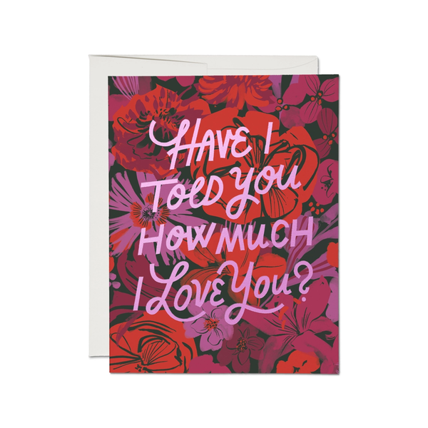 I Love You Florals Love Card Red Cap Cards Cards - Love