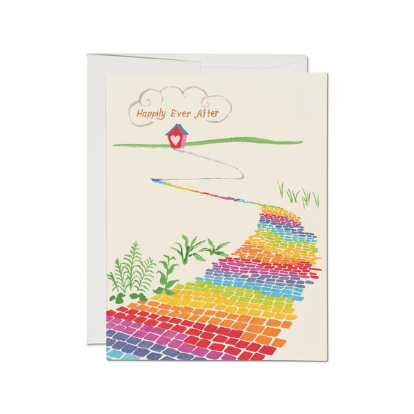 Rainbow Brick Road Wedding Card Red Cap Cards Cards - Love - Wedding