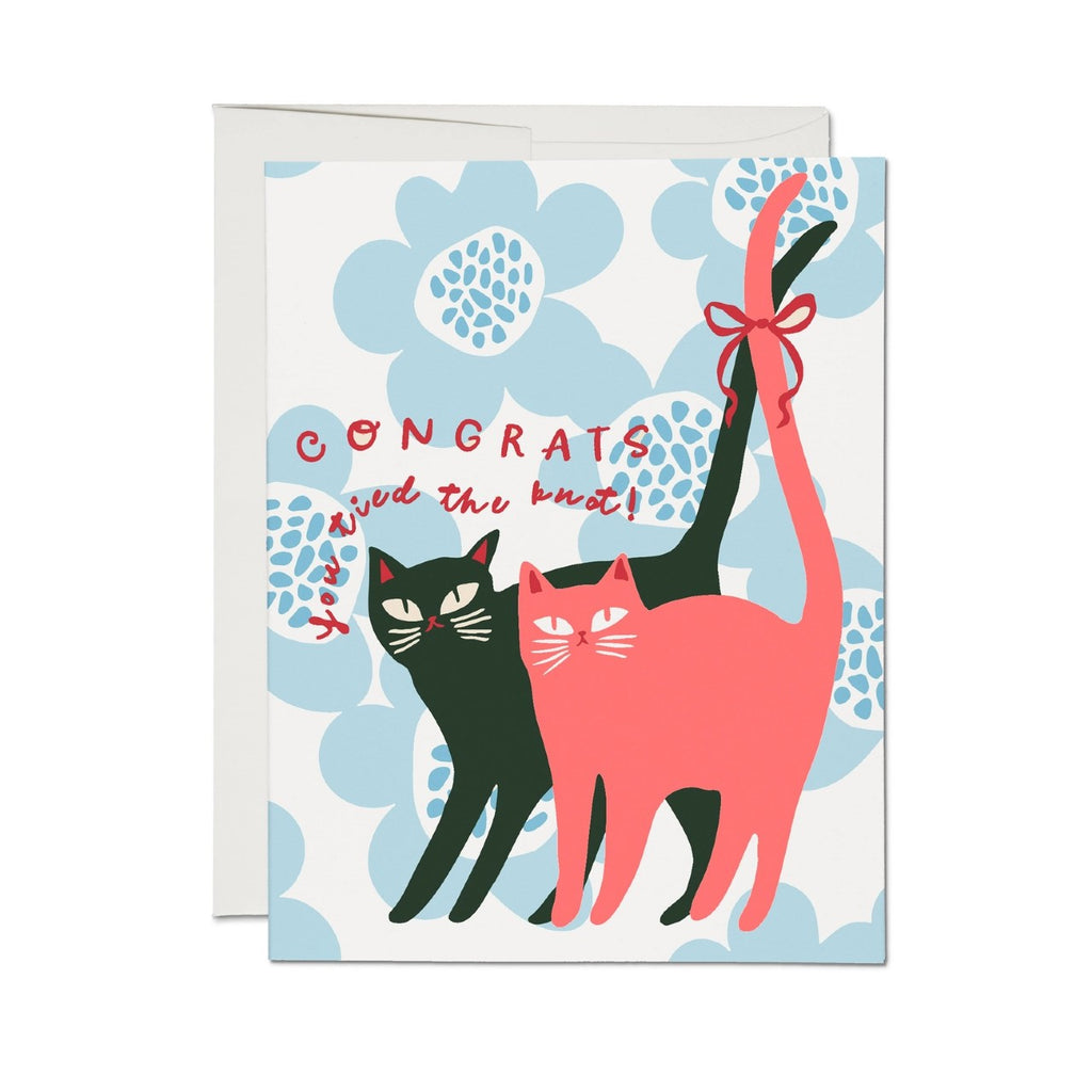 Tied Knot Cats Wedding Card Red Cap Cards Cards - Love - Wedding