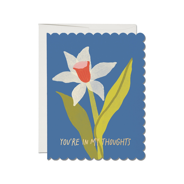 Scalloped Daffodil Sympathy Card Red Cap Cards Cards - Sympathy