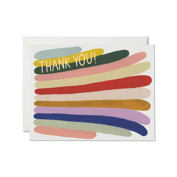 Rainbow Stripes Thank You Card Red Cap Cards Cards - Thank You