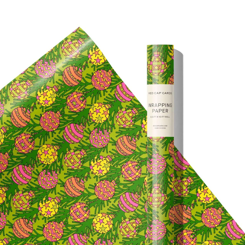 Bright Baubles Gift Wrap Roll Red Cap Cards Gift Wrap & Packaging - Gift Wrap