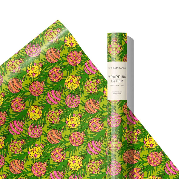 Bright Baubles Gift Wrap Roll Red Cap Cards Gift Wrap & Packaging - Gift Wrap