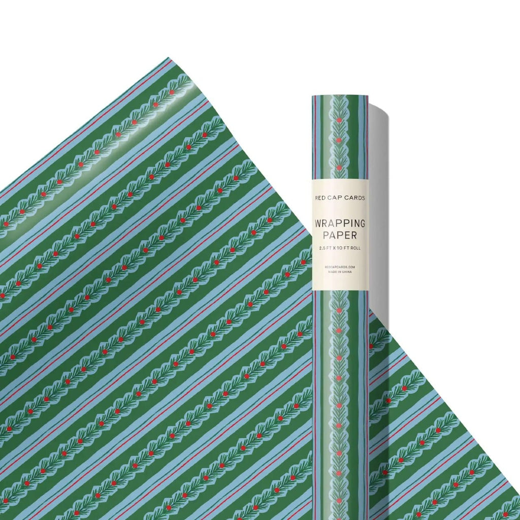 Cedar & Berry Stripe Gift Wrap Roll Red Cap Cards Gift Wrap & Packaging - Gift Wrap