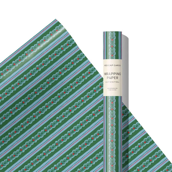 Cedar & Berry Stripe Gift Wrap Roll Red Cap Cards Gift Wrap & Packaging - Gift Wrap