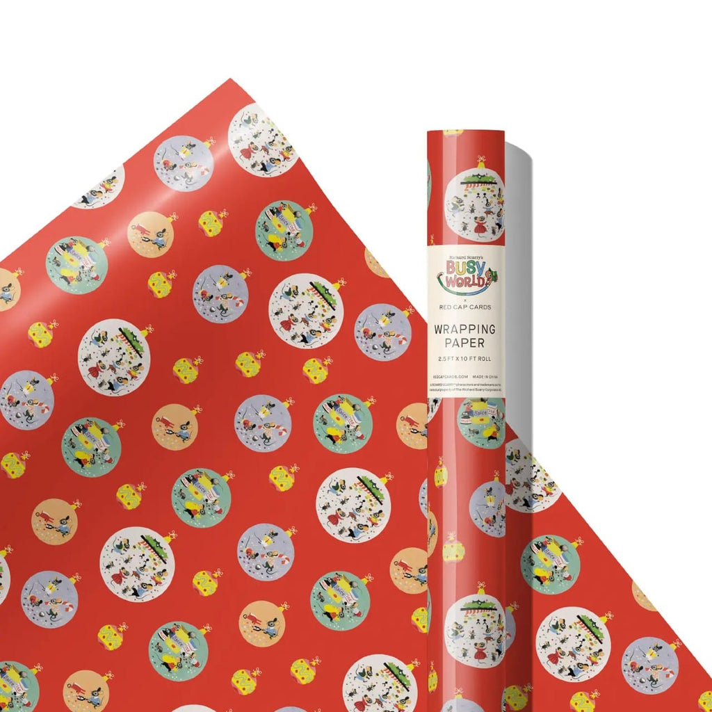 Holiday Mice Gift Wrap Roll Red Cap Cards Gift Wrap & Packaging - Gift Wrap