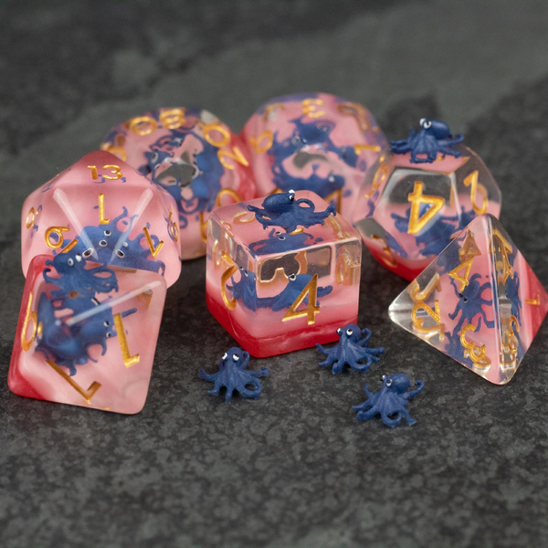 Octopus Dark Blue Dice Set Riftgate Toys & Games - Puzzles & Games - Games