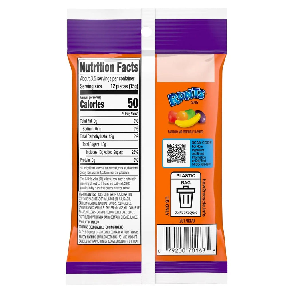 Runts Pocket Pack Candy Runts Candy, Chocolate & Gum