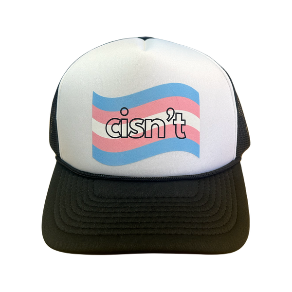 Cisn't Trans Flag Trucker Hat - Adult Sad Bear Studio Apparel & Accessories - Summer - Adult - Hats