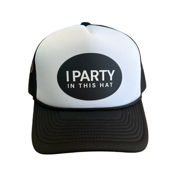 I Party In This Hat Trucker Hat - Adult Sad Bear Studio Apparel & Accessories - Summer - Adult - Hats