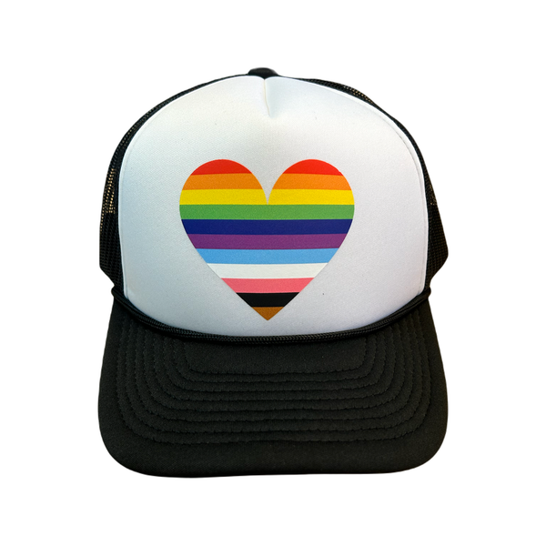 Pride Heart Trucker Hat - Adult Sad Bear Studio Apparel & Accessories - Summer - Adult - Hats