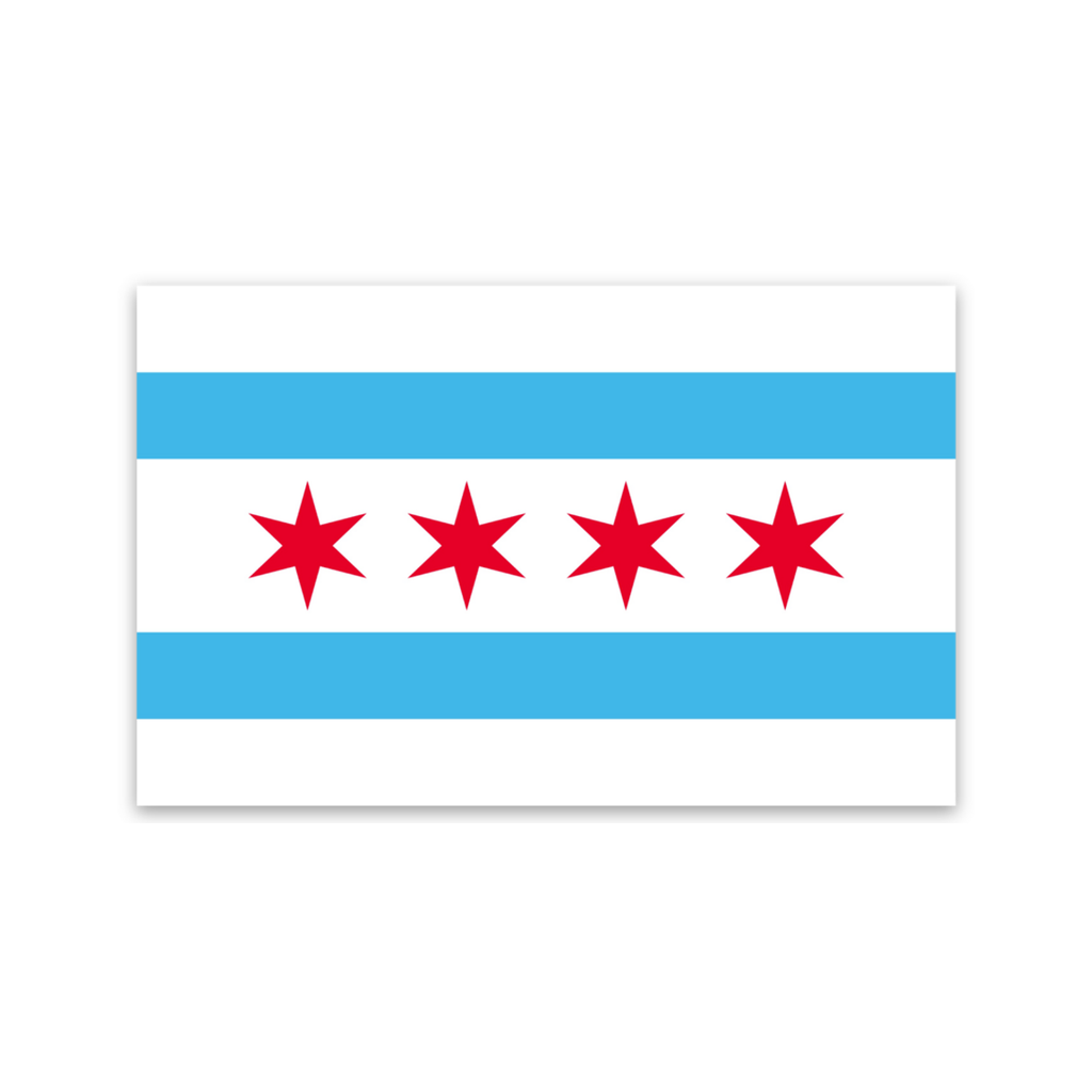 Chicago Flag Sticker Sad Bear Studio Impulse - Decorative Stickers