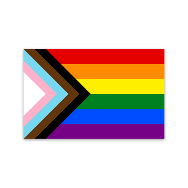 Progress Pride Flag Sticker Sad Bear Studio Impulse - Decorative Stickers