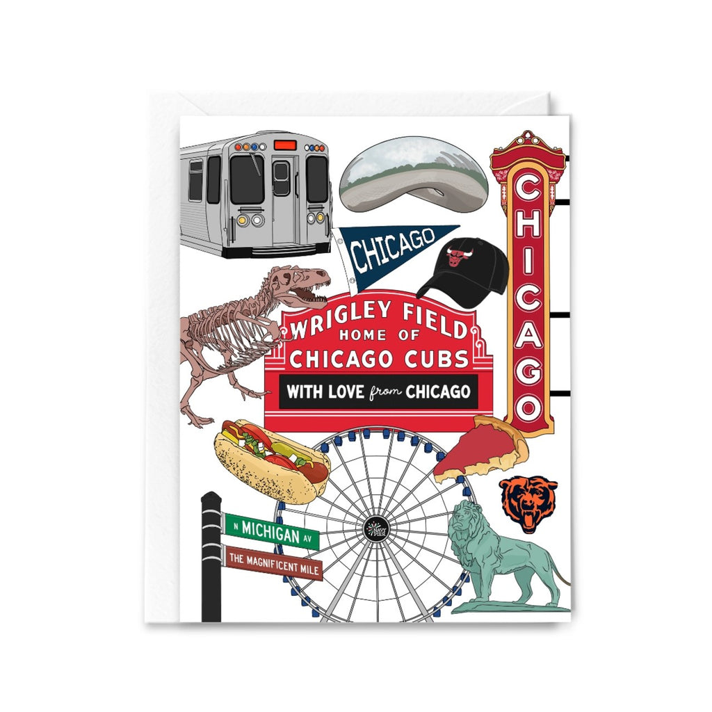 With Love From Chicago Icons Blank Card Sammy Gorin LLC Cards - Any Occasion