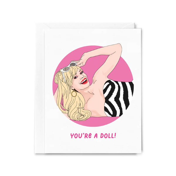 You're A Foll Margot Robbie Barbie Movie Blank Card Sammy Gorin LLC Cards - Any Occasion