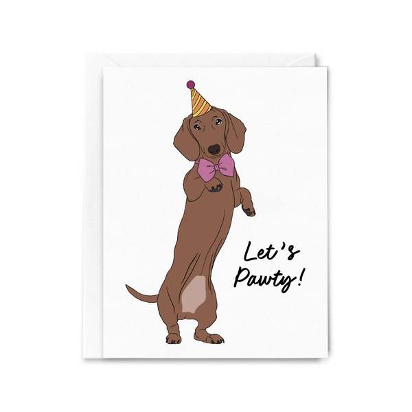 Let's Pawty Dachshund Birthday Card Sammy Gorin LLC Cards - Birthday