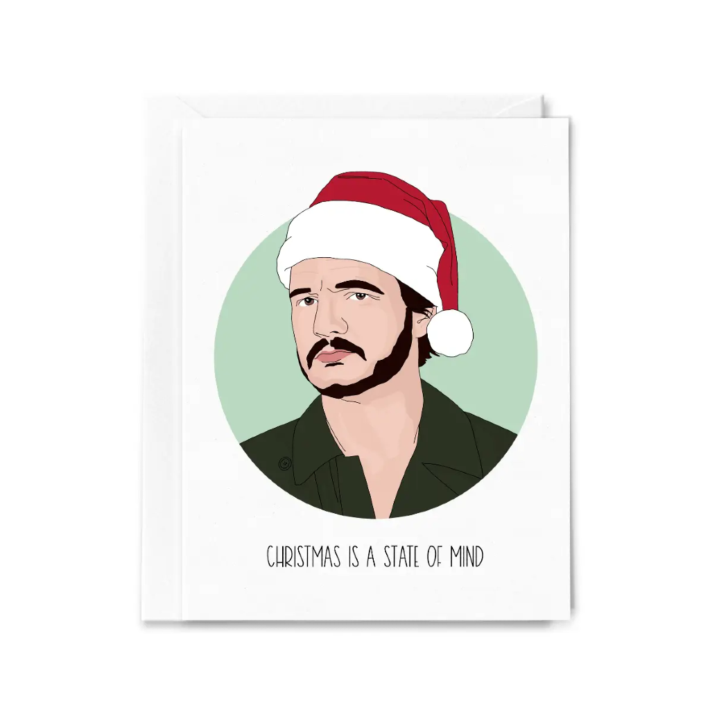 Pedro Pascal Christmas Is A State Of Mind Christmas Card Urban pedro-pascal-christmas-is-a-state-of-mind-christmas-card-urban