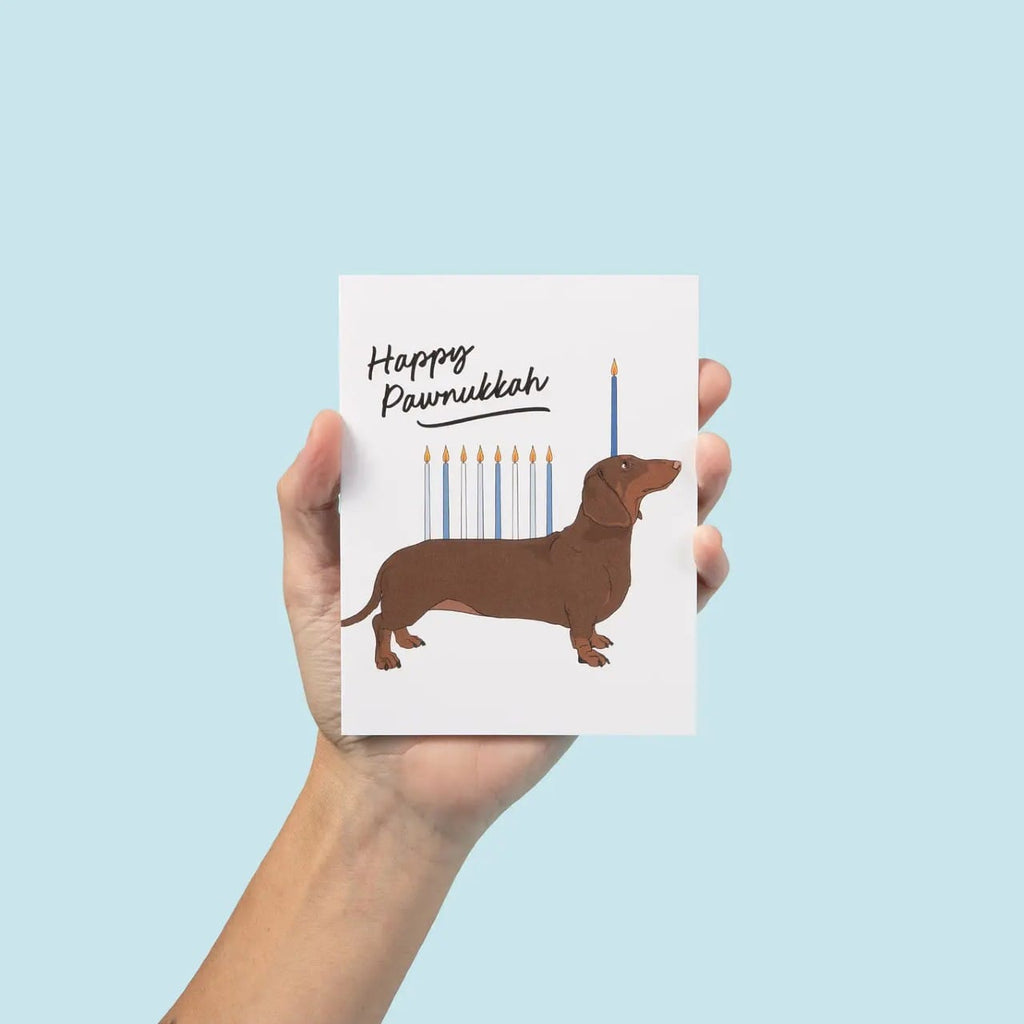Happy Pawnukkah Dachshund Menorah Hanukkah Card Sammy Gorin LLC Cards - Holiday - Hanukkah
