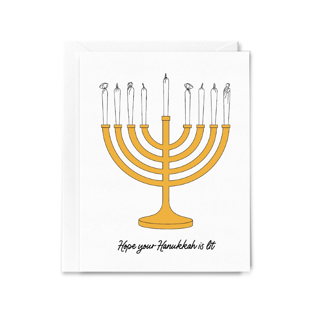 Hope Your Hanukkah Is Lit Menorah Hanukkah Card Sammy Gorin LLC Cards - Holiday - Hanukkah