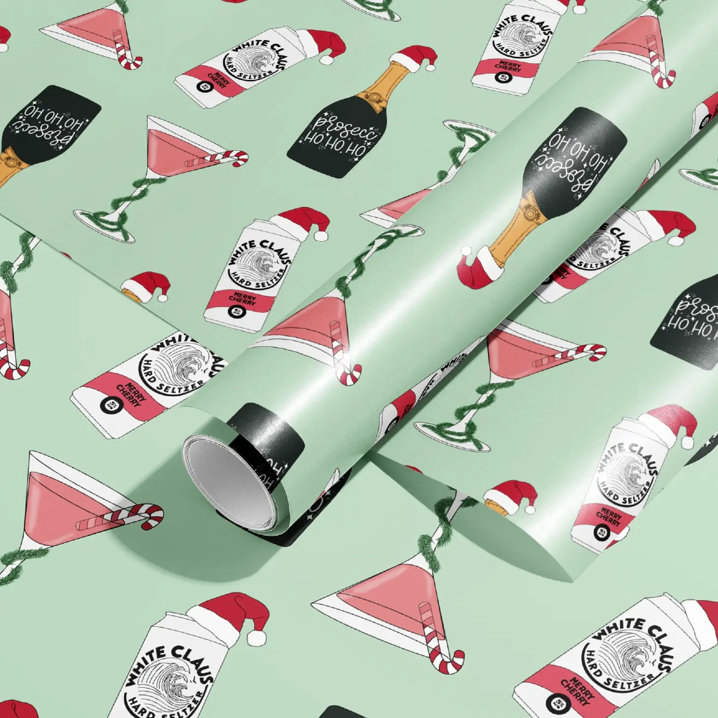 Christmas Drinks And Cocktails Wrapping Paper Roll Sammy Gorin LLC Gift Wrap & Packaging - Holiday - Christmas - Gift Wrap