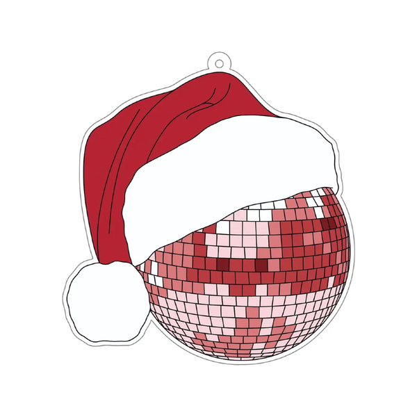 Santa Hat Disco Ball Ornament Sammy Gorin LLC Holiday - Ornaments