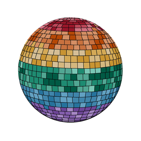 Rainbow Pride Disco Ball Coaster Sammy Gorin LLC Home - Barware - Coasters