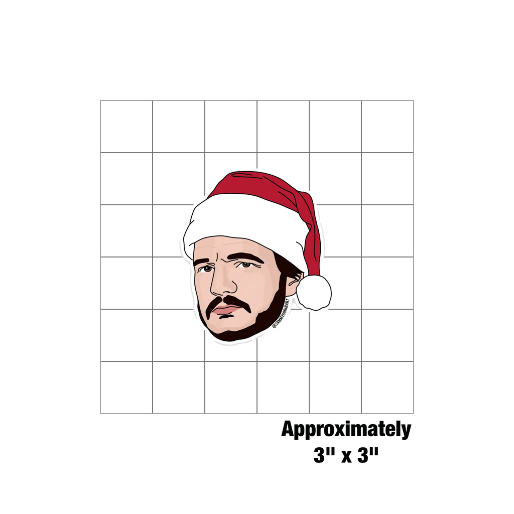 Pedro Pascal In Santa Hat Christmas Sticker Sammy Gorin LLC Impulse - Decorative Stickers