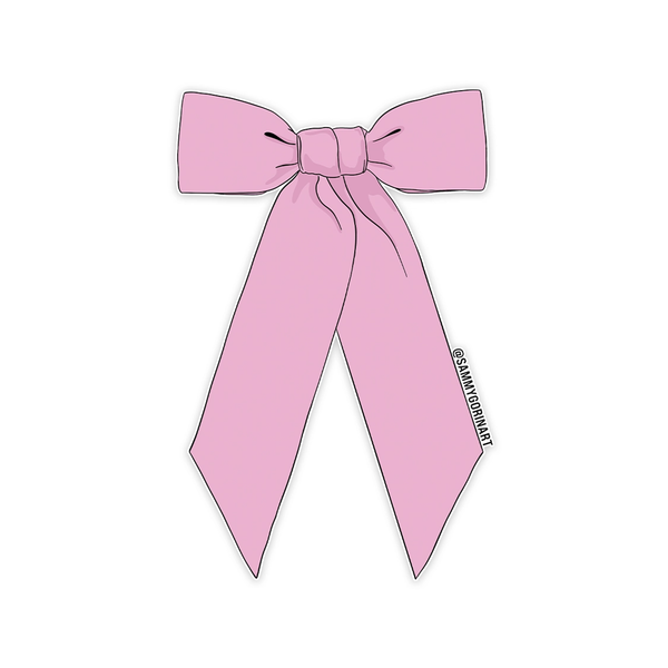 Pink Ribbon Bow Sticker Sammy Gorin LLC Impulse - Decorative Stickers