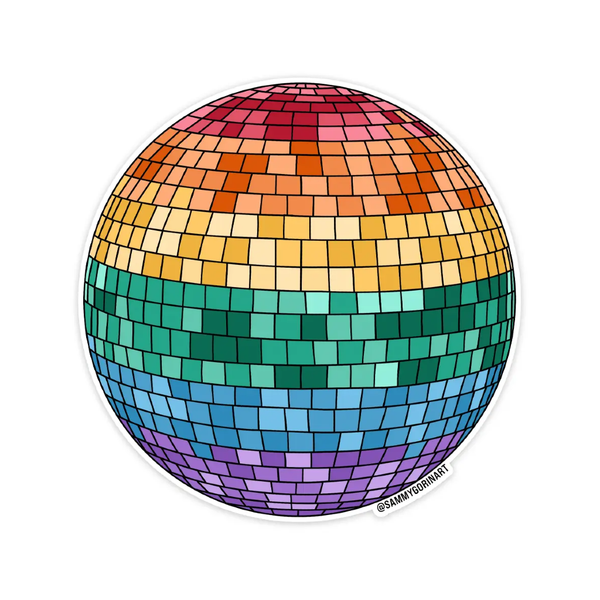 Pride Rainbow Disco Ball Sticker Sammy Gorin LLC Impulse - Decorative Stickers