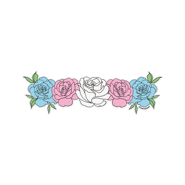 Trans Flag Roses Sticker Sammy Gorin LLC Impulse - Decorative Stickers