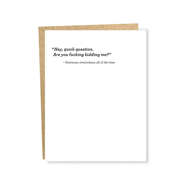 Quick Question Blank Card Sapling Press Cards - Any Occasion