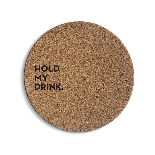 Hold My Drink Cork Coaster Six-Pack Sapling Press Home - Barware - Coasters