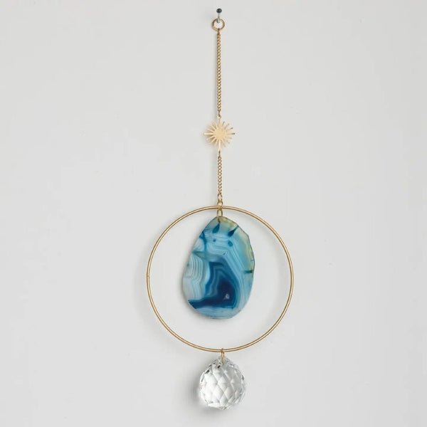 Sun/Blue Agate Stone Suncatcher Scout Curated Wears Home - Garden - Suncatchers