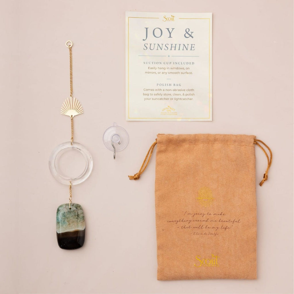 Sun Rays/Black/Blue Agate Stone Suncatcher Scout Curated Wears Home - Garden - Suncatchers