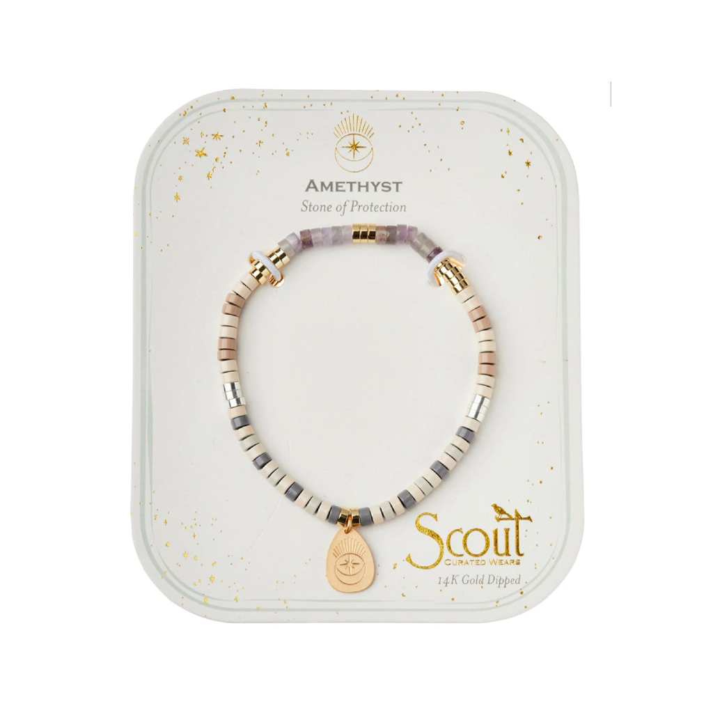 Amethyst (Gold) Stone Intention Charm Bracelets Scout Curated Wears Jewelry - Bracelet
