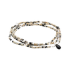 Joy (Dalmatian Jasper/Obsidian/Silver) Stone Wrap Teardrop Bracelet Scout Curated Wears Jewelry - Bracelet