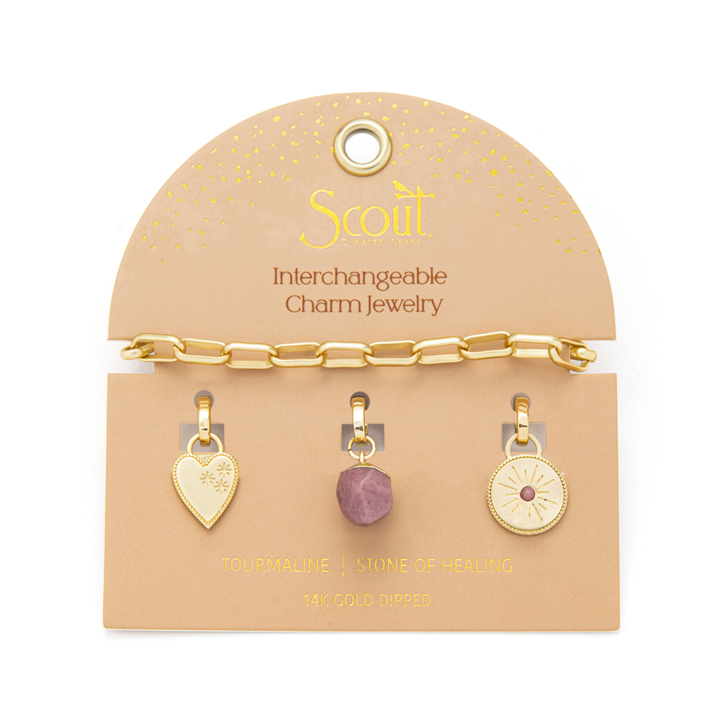 Tournaline/Healing/Gold Interchangeable Charm Bracelet Scout Curated Wears Jewelry - Bracelet