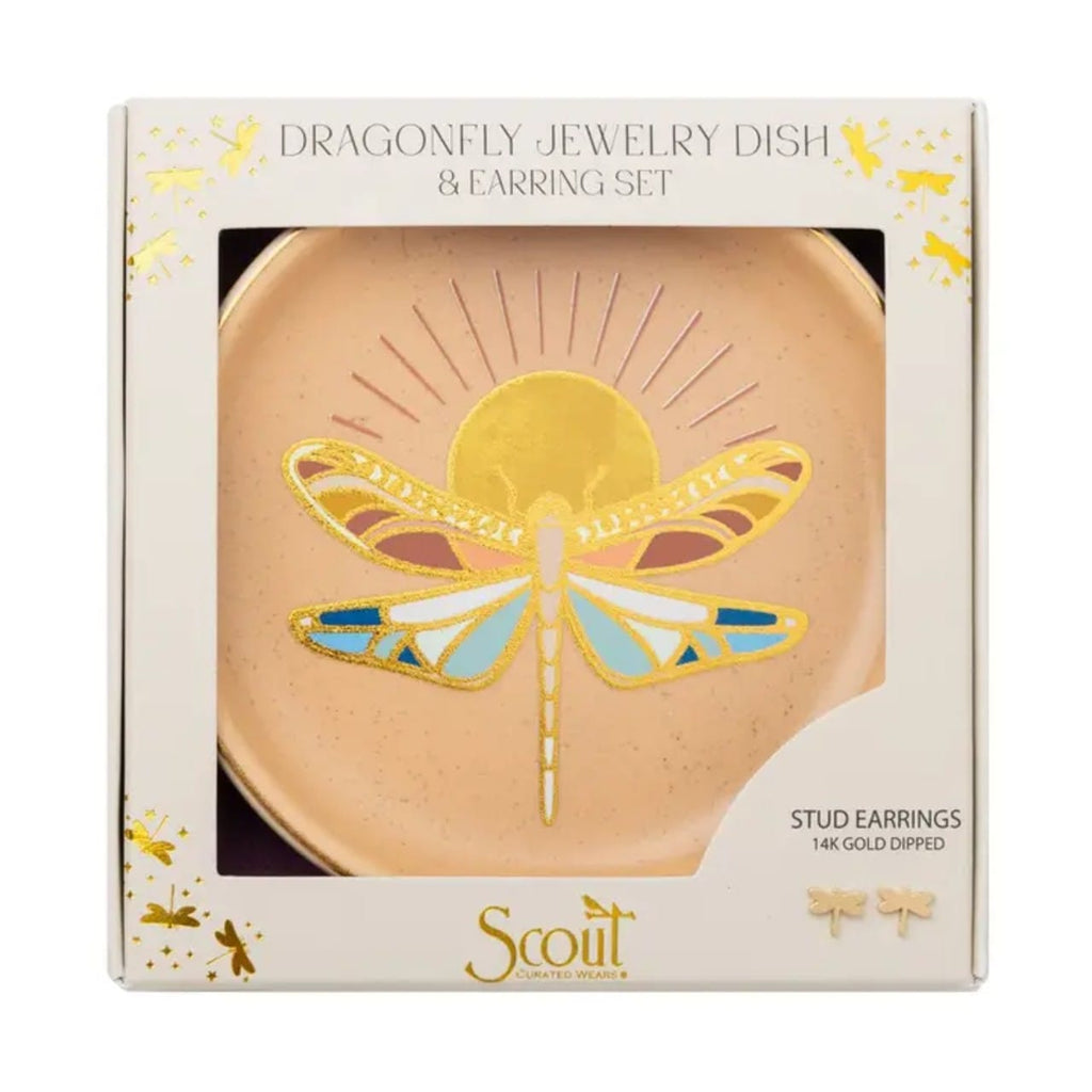 Dragonfly/Terracotta Jewelry Dish And Stud Earring Set Scout Curated Wears Jewelry