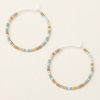 Desert Blue Multi/Silver Small Miyuki Chromacolor Hoop Earring Scout Curated Wears Jewelry - Earrings