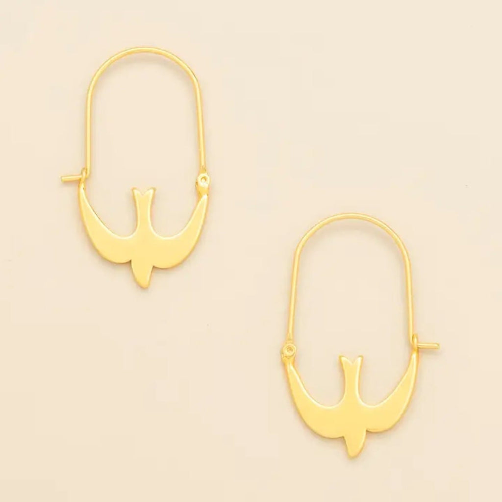 Gold Swallow Refined Hoop Earrings Scout Curated Wears Jewelry - Earrings