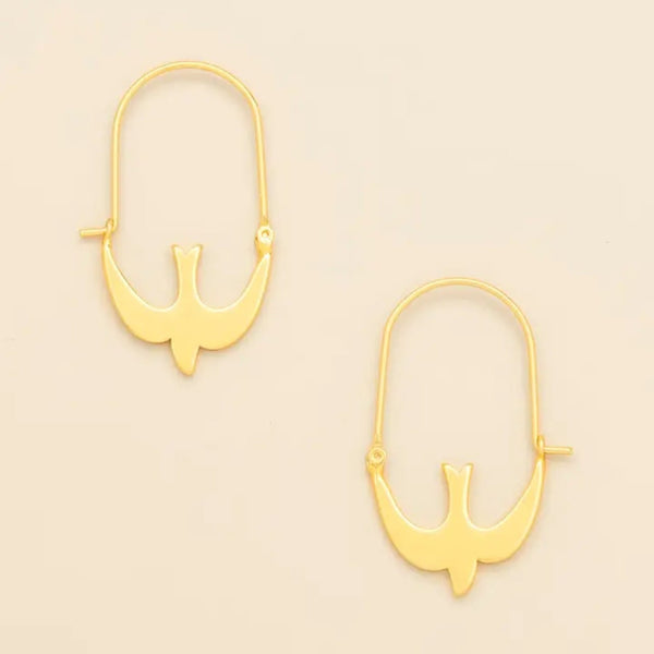 Gold Swallow Refined Hoop Earrings Scout Curated Wears Jewelry - Earrings