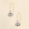 Lavender/Smoke/Gold Refined Glass Organic Threader Earrings Scout Curated Wears Jewelry - Earrings