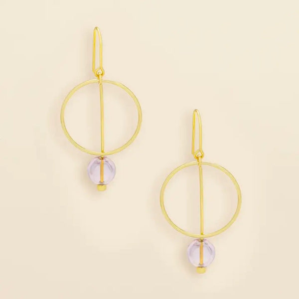 Pink/Gold Refined Glass Drop Earrings Scout Curated Wears Jewelry - Earrings