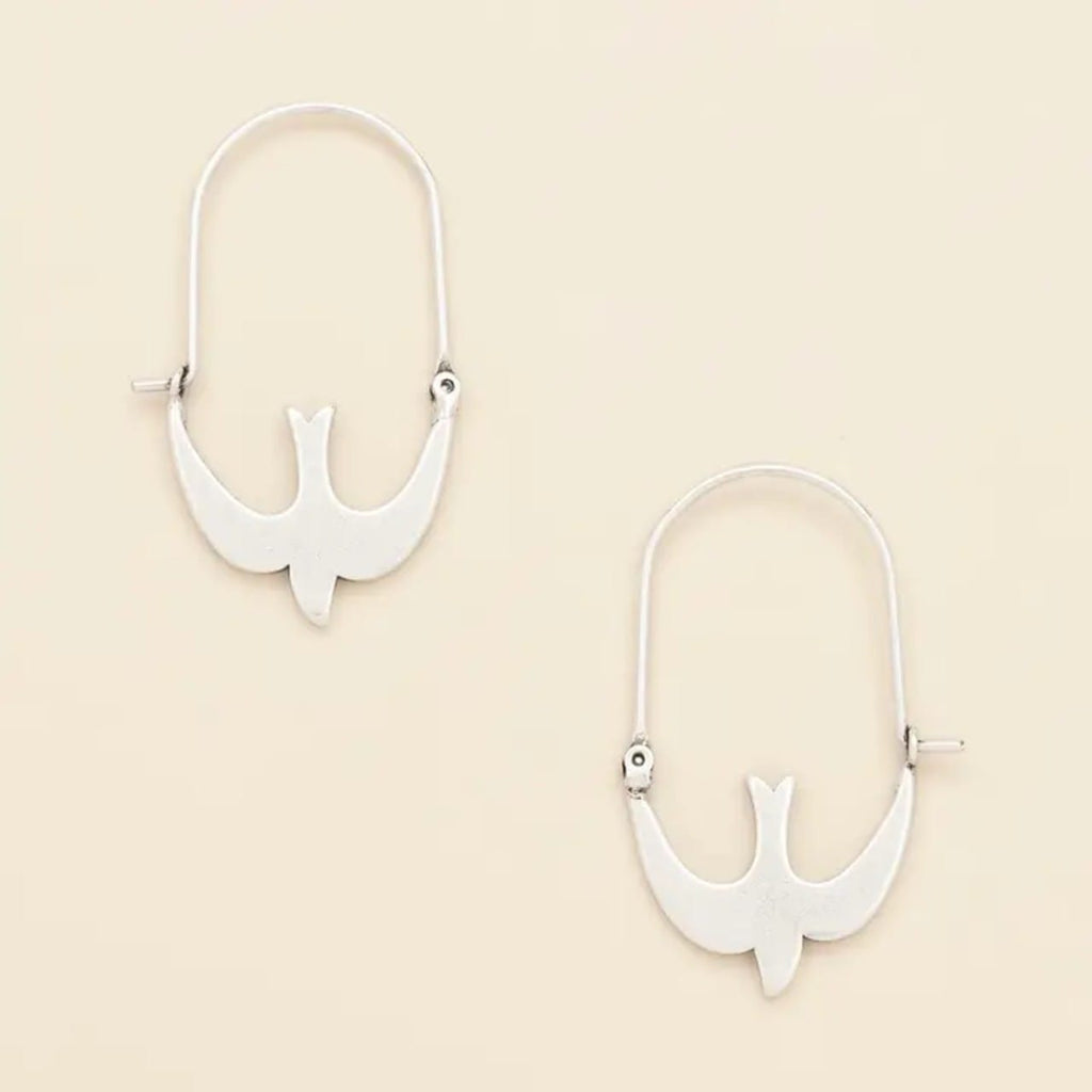 Silver Swallow Refined Hoop Earrings Scout Curated Wears Jewelry - Earrings