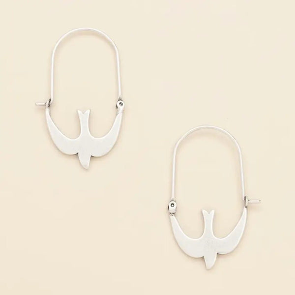 Silver Swallow Refined Hoop Earrings Scout Curated Wears Jewelry - Earrings